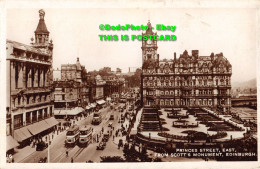 R455290 16. Princes Street. East. From Scotts Monument. Edinburgh. RP - World