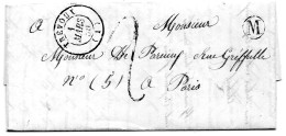 Ain - LAC (01/03/1850) Tàd Type 15 Trévoux + Boite Rurale M (localisée = Parcieux) - 1849-1876: Période Classique