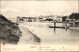 CPA Corbeil Essonne, Vue Sur La Seine, Boot - Sonstige & Ohne Zuordnung