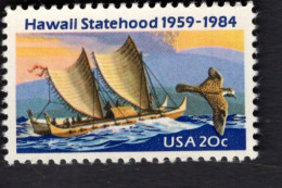 250017790 1984SCOTT 2080 (XX) POSTFRIS MINT NEVER HINGED  - HAWAII STATEHOOD 25TH ANNIV - SAILING SHIP - BIRD - Neufs