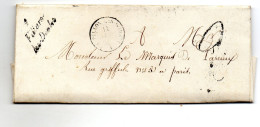 Ain - LAC (11/01/1850) Non Affr - Tàd Type 15 Chatillon + Cursive 1/Villars-/les-Dombes - 1849-1876: Klassieke Periode