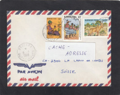 LETTRE D'ORODARA, AVEC TIMBRES " ALIMENTATION/DANSEUSES/FAUNE:BUBALE ", POUR LA SUISSE,1988. - Burkina Faso (1984-...)