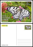 MALI 2022 STATIONERY CARD - INDIA ENDEMIC FAUNA - BUTTERFLY BUTTERFLIES PAPILLONS PAPILLON INSECTS INSECTES - RARE - Schmetterlinge