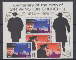 South Georgia 1974 Sir Winston Churchill 2v + M/s  ** Mnh (59819) - South Georgia