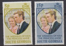 South Georgia 1973 Royal Wedding 2v ** Mnh (59820) - Georgia Del Sud