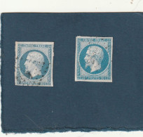 ///   FRANCE /// N° 14 Bleu 20cts  Bleu Laiteux Et Bleu Clair (ciel) - 1853-1860 Napoléon III.