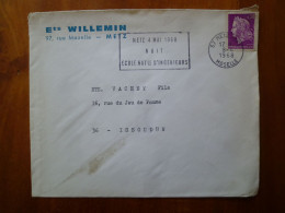 Enveloppe Ets Willemin Metz 57 Moselle Flamme Nuit école Nationale D'ingénieurs 1968 G - 1961-....