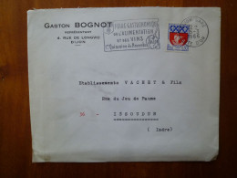 Enveloppe Gaston Bognot Représentant Dijon Côte D'Or Flamme Foire Gastronomique Alimentation Et Vins 1966 G - 1961-....