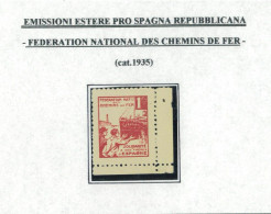 P3100 A -SPAIN , CIVIL WAR , BENEFIC STAMP ISSUED BY THE FRENCH TRAINS FEDERATION GOMEZ GUILLAMON NR. 2584.  RR!!!!! - Trains