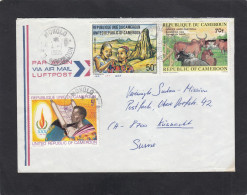 LETTRE DE MOKOLO, AVEC TIMBRES " DROITS DE L'HOMME/JEUNES FILLES/BOEUFS", POUR LA SUISSE,1985. - Cameroon (1960-...)