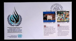 CL, FDC, Premier Jour, United Nations, New York, Nov. 17.1989, Human Rights Series, Article 1, Article 2 - Cartas & Documentos