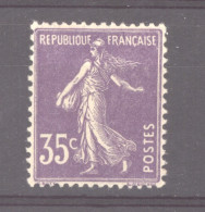 France  :  Yv  136  *  Très Bon Centrage - 1906-38 Semeuse Con Cameo