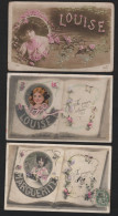 Lot De 3 Cartes Avec Prénom ( 2 Louise Et 1 Marguerite) - Vornamen