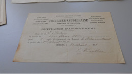 CHATEAUDUN  POUILLER  VAUDECRAINE  QUITTANCE D ABONNEMENT - 1800 – 1899