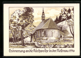 Künstler-AK Rosenau, Blick Auf Die Kirche Zur Erinnerung An Die Kirchweihe 1950  - Sonstige & Ohne Zuordnung