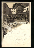 Lithographie Salzburg, Gasthaus Stifts-Keller St. Peter Mit Besuchern  - Other & Unclassified