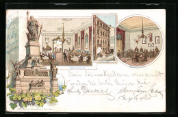 Lithographie Wien, Speisesaal, Facade Und Spielzimmer  - Sonstige & Ohne Zuordnung