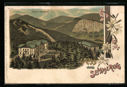 Lithographie Semmering, Hotel Waldhof Und Berglandschaft  - Other & Unclassified