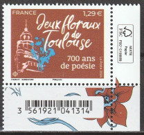 2024 - Y/T 5xxx - "JEUX FLORAUX DE TOULOUSE – 700 ANS DE POÉSIE" - BDF ISSU FEUILLET 1,29 € - NEUF ** MNH - Ongebruikt