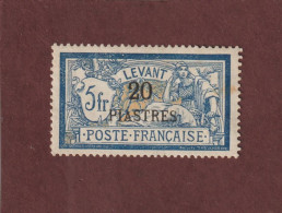 LEVANT - 23 De 1902/1920 - Neuf * - Type Merson Surchargé  20pi. Sur 5f. Bleu Et Chamois - 2 Scan - Ungebraucht