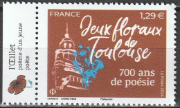 2024 - Y/T 5xxx - "JEUX FLORAUX DE TOULOUSE – 700 ANS DE POÉSIE" - BDF ISSU FEUILLET 1,29 € - NEUF ** MNH - Ongebruikt