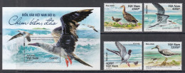 2022 Vietnam Seabirds Birds Oiseaux  Complete Set Of 4 + Souvenir Sheet  MNH - Viêt-Nam