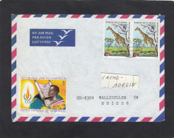 LETTRE AVEC TIMBRES " DROITS DE L'HOMME/GIRAFFE ". - Kamerun (1960-...)