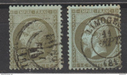 TBE Les 2 Nuances N°19 OLIVE Et BRONZE - 1862 Napoleon III