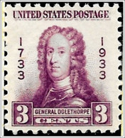 USA # 726 - 1933 3c General James Edward Ogelthorpe, Georgia Bicentennial Unmounted Mint - Unused Stamps