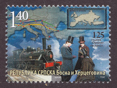 Bosnia Serbia 2008 125 Years Anniversary Orient Express Paris Istanbul Trains Locomotive Railways, MNH - Eisenbahnen