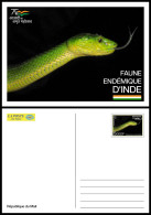 MALI 2022 STATIONERY CARD - INDIA ENDEMIC FAUNA - SNAKES SNAKE SERPENT SERPENTS REPTILES - RARE - Snakes