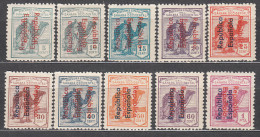 Sahara Sueltos 1934 Edifil 36C/45C ** Mnh Sobrecarga Doble - Sahara Español