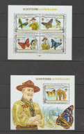 Burundi 2013 M/S Scouts And Butterflies Perforated MNH ** - Unused Stamps