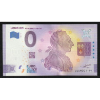 FRANCE - BILLET DE 0 EURO SOUVENIR - LOUIS XVI - ROI DE FRANCE 1774-1792 - 2021-10 - Private Proofs / Unofficial