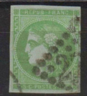 N°42B VERT JAUNE En Nuance CLAIR TBE Signé - 1870 Bordeaux Printing