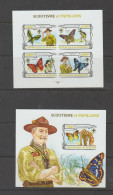 Burundi 2013 M/S Scouts And Butterflies Imperforated/ND MNH ** - Hojas Y Bloques