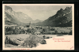 AK Grossgmain B. Reichenhall, Panorama Mit Kirche  - Otros & Sin Clasificación