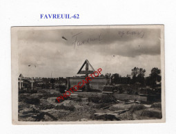 FAVREUIL-62-Monument-Cimetiere-CARTE PHOTO Allemande-GUERRE 14-18-1 WK-MILITARIA- - Soldatenfriedhöfen
