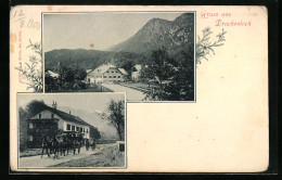 AK Grödig / Salzburg, Gasthaus Zum Drachenloch, Blick Zum Ort, Pferdekutsche  - Otros & Sin Clasificación