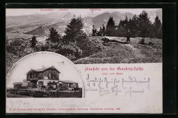 AK Salzburg, Gaisberg, Aussicht Von Der Spitze Mit Traunstein, Schober Und Schafberg, Gasthaus, Um 1900  - Other & Unclassified