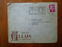 Enveloppe Sièges Allain Flamme Annemasse Centre Horloger 74 Haute Savoie 1969 G - 1961-....