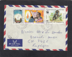 LETTRE DE MORA AVEC TIMBRES " PROTECT. DES VEGETAUX/DROITS DE L'HOMME/SINGE ",POUR LA SUISSE,1989. - Camerun (1960-...)