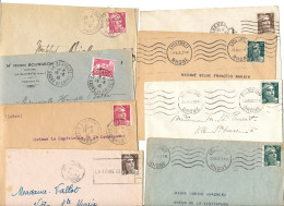 8X ENV 1945/1951 GANDON SEUL SUR LETTRE POIDS 26g AVANT EMBALMLAGE - 1945-54 Maríanne De Gandon