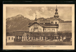 AK Grossgmain, Restaurant Vötterl Mit Kirche  - Autres & Non Classés