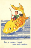 ILLUSTRATEUR - BERNET - FANTAISIE "POISSON D'AVRIL" - ENFANT - CHAT - N°74 - Sonstige & Ohne Zuordnung