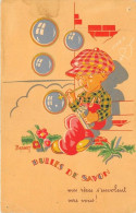 ILLUSTRATEUR - BERNET - ENFANT - BULLES DE SAVON - "MES REVES S'ENVOLENT VERS VOUS" - Autres & Non Classés