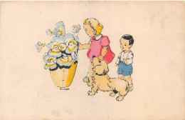 ILLUSTRATEUR - BERNET - ENFANTS - FLEURS - CHIEN - N°3003 - Sonstige & Ohne Zuordnung