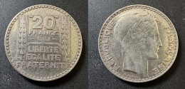 20 Francs Turin 1933 - Argent - Réf, P 01 - 20 Francs