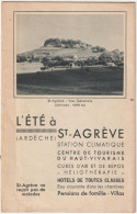 Dépliant Touristique Saint Agrève (07)  Et Vivarais Texte, Photos, Cartes 4 Volets Recto Verso  1950 Par SI - Dépliants Touristiques