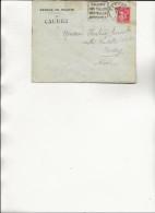 LETTRE AVEC OBLITERATION DAGUIN  " CAUDRY /SES TULLES /DENTELLES BRODERIES / CAD CAUDRY 1935 - Mechanical Postmarks (Other)
